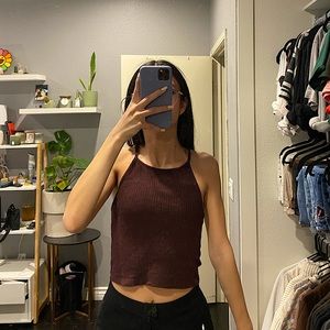 Brandy Melville Burgundy Cropped Tank